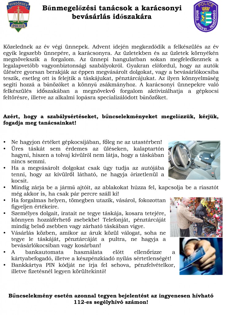 Microsoft Word - Bűnmegelőzési tanácsok karácsonyra.doc