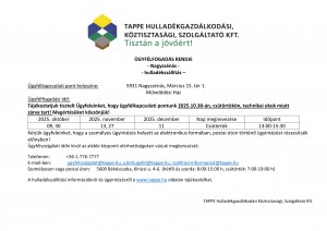 Nagyszénás 2025. IV. negyedév ügyfél.fog.rendje_1030_zárva_20251013