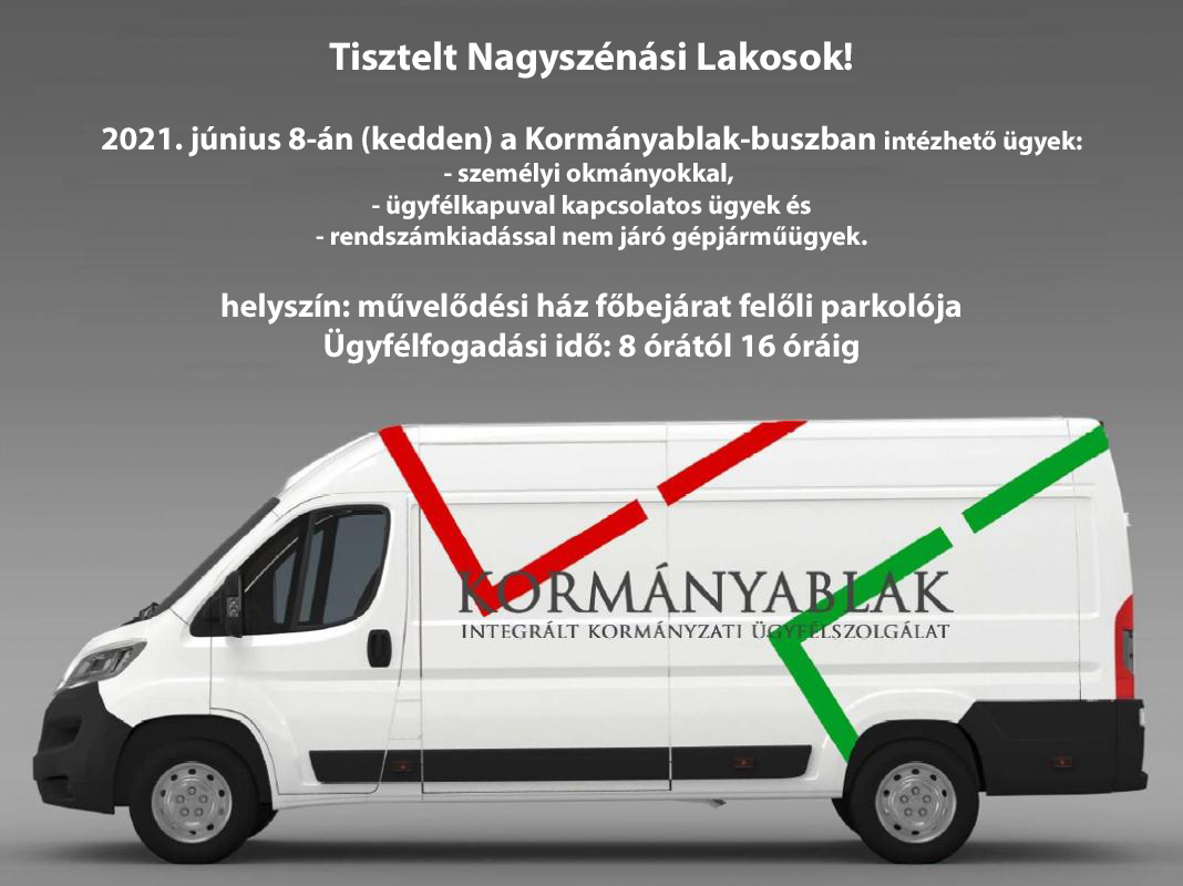 Kormányablak-busz Nagyszénáson