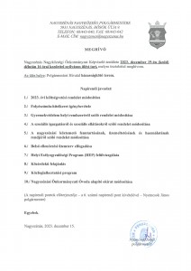 Testületi meghívó