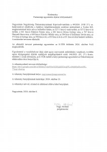Hirdetmény partnerségi egyeztetésről