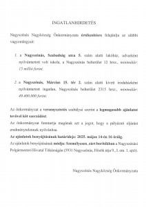 Ingatlanhirdetés